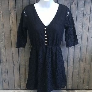 Love Notes 3/4 Sleeve Embroidered Dress